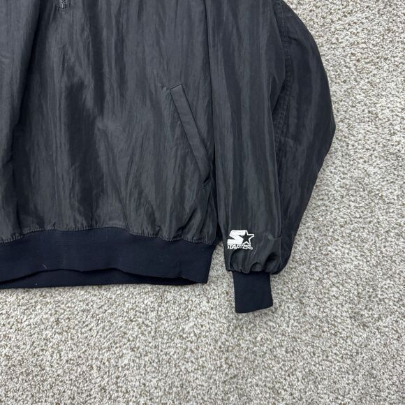 Vintage 90s Carolina Panthers Jacket Men Large Nylon Team NFL By Starter 1/4 Zip - Picture 5 of 15